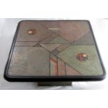 Paul Kingma (1931-2013, Dutch) - brutalist inlaid slate coffee table, 68 cm wide x 40 high