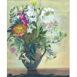 Richard Barnard (20th century) - Still life of flowers in a jug, signed and dated 1954, work in