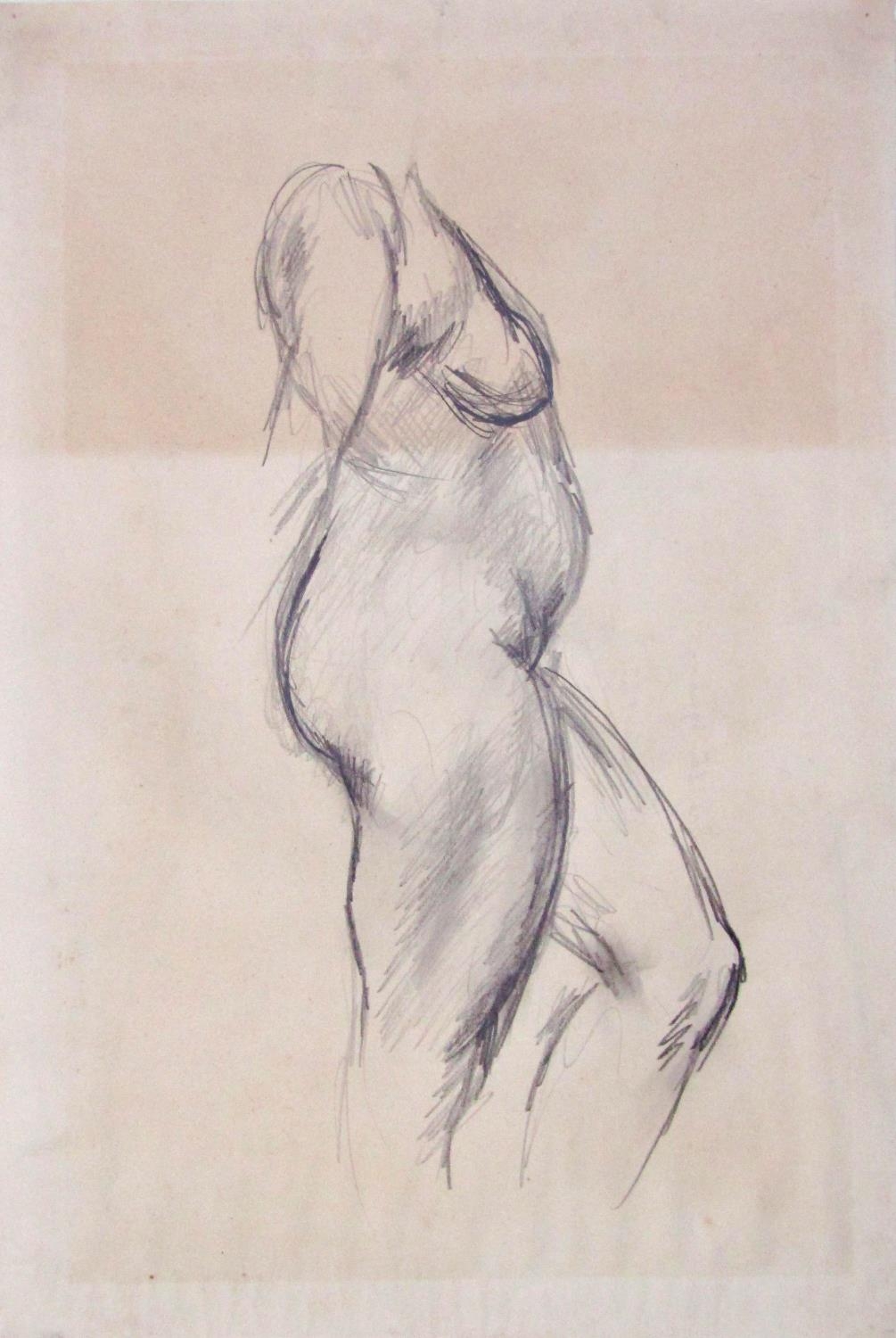 John Piper (1903-1992) - 'Brighton Square', nude torso and leg study, signed and titled verso,