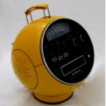 Prinz Sound stereo module spherical radio in yellow colourway, 32cm high