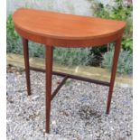 Danish teak console D end table in the manner of Jens Risom, 73cm high x 72cm wide