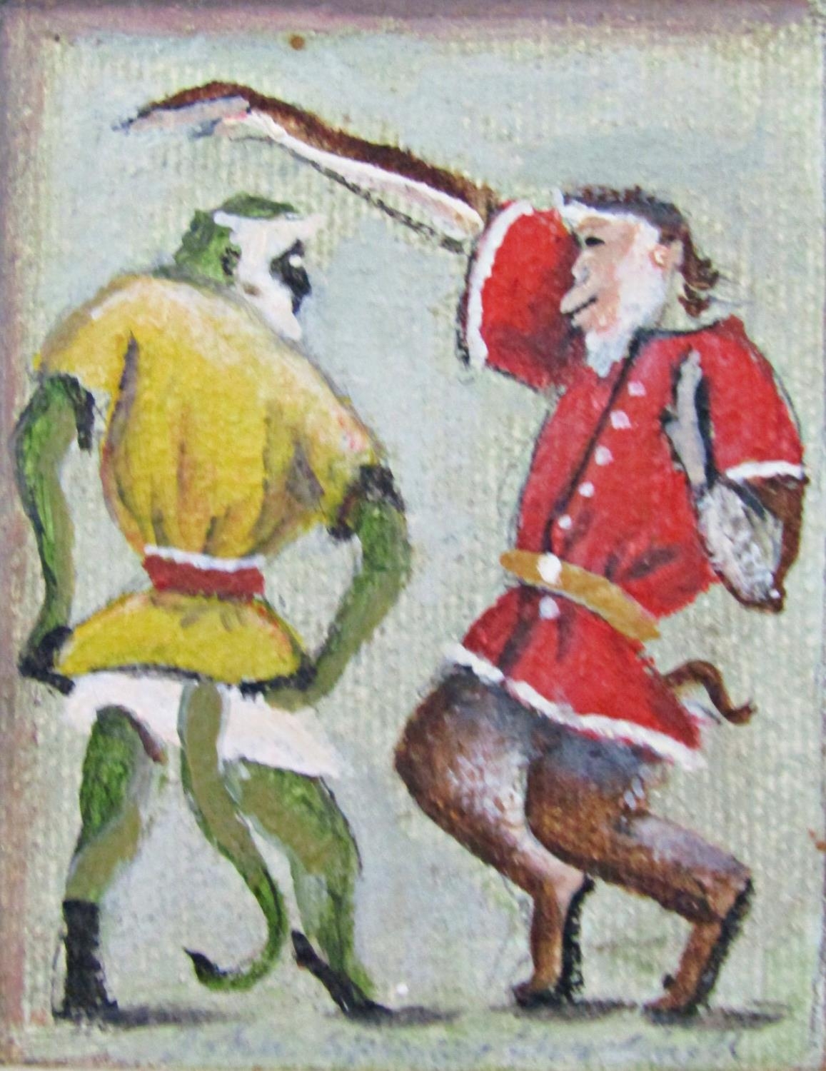 John Spencer Churchill (1909-1992) - 'A Green Monkey and a Pigtail Monkey Dancing', signed, signed