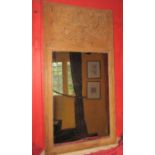 19th century stripped and waxed pine pier glass, the frame enclosing a rectangular mirror plate, set