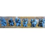Seven small bronze figures to include a buddha and other characters and deities, 4cm high approx