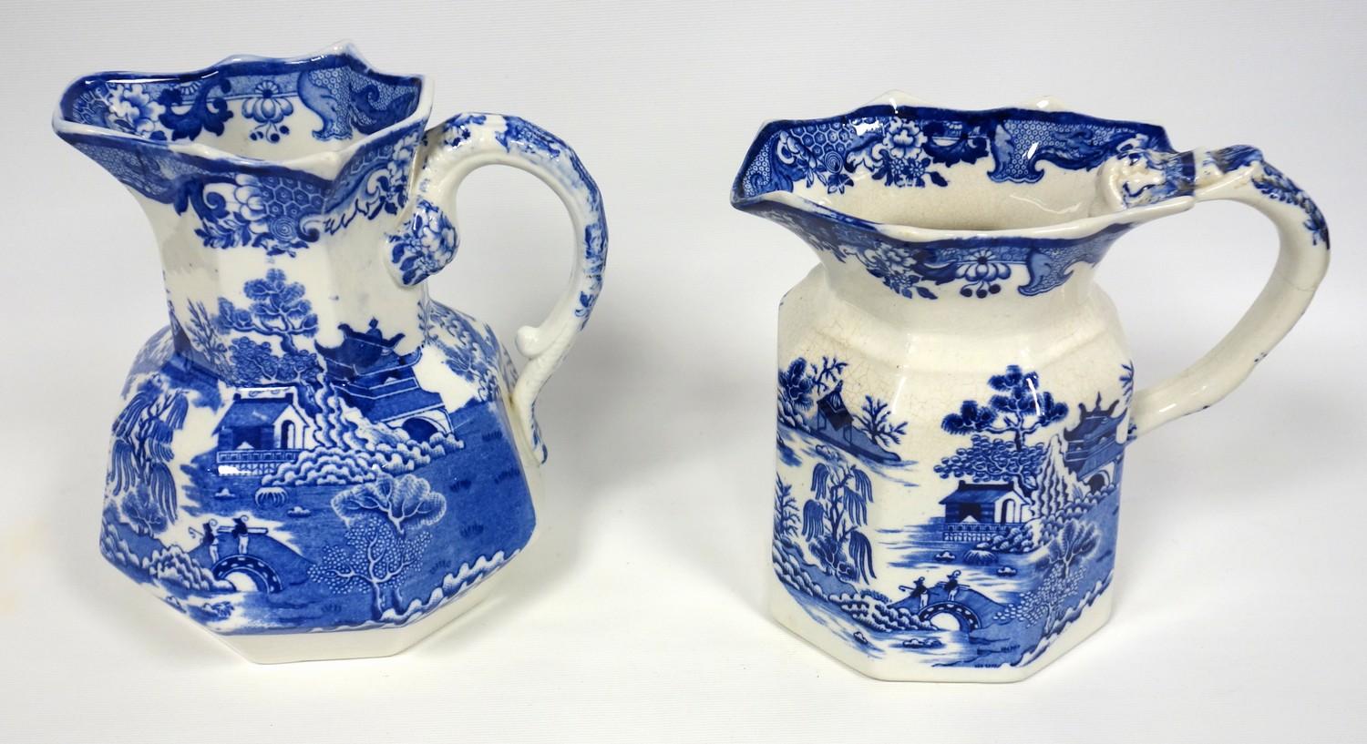 Burleigh Ware Kingfisher jug, Mason blue and white transfer printed jugs, other blue and white and a - Bild 5 aus 16