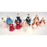 Large group of Royal Doulton figures, Lily HN1798, Amanda collectors club, signed, A child from
