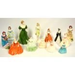 A group of Coalport lady figures, including Birthstone collection Peridot, Penelope, Lady of fashion