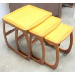 A mid 20th C teak nest of tables, Burlington design by Nathan, largest 50 x 48 x 53 cm