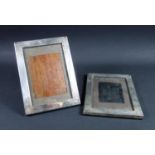 A pair of plain silver rectangular photo frames, Chester 1910, 16.5 x 12.4 cm