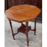 Two Edwardian lamp tables, both with galleried under tier, H. 67 cm x W. 59 cm and one H. 72 cm x W.