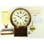 Comitti of London mahogany cased wall clock stricking on the half hour,the white dial with Roman