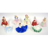 A group of Royal Doulton figures, Sunday Best, Dinky Do, Elaine, Tootles, Christmas Morn, Babie, Top