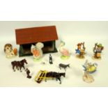 Group of ceramics, Beatrix Potter, Royal Albert figures, old Mr Brown, Timmy Tiptoes, Jemima