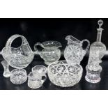 A good quantity of cut glass including two water jugs and a decanter (12)