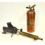 French brass and copper garden spray pump 'Pulverisateur Systeme Muratori', and an old 'Rapide'