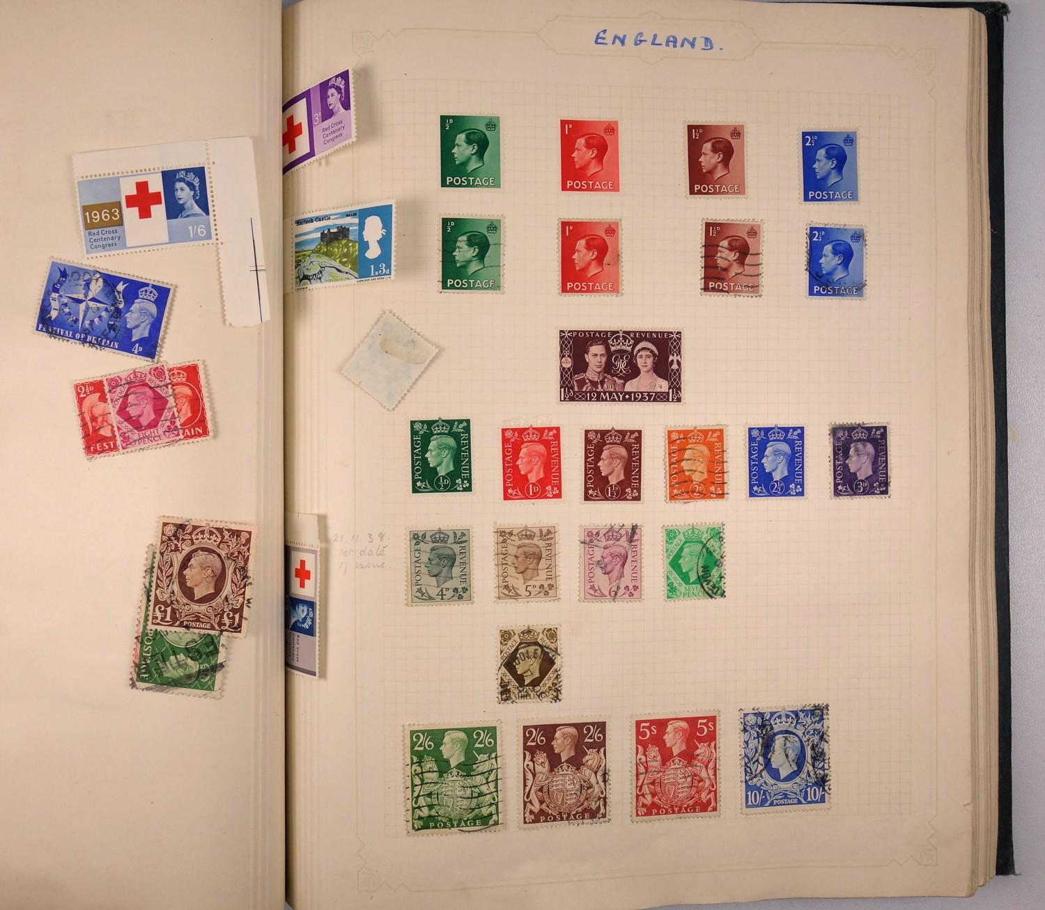 A large collection of stamps, contained in five albums and some loose examples, including a broad - Image 41 of 60