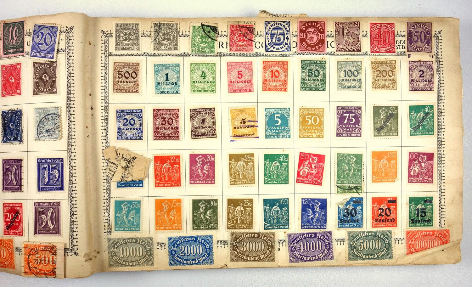 A large collection of stamps, contained in five albums and some loose examples, including a broad - Image 12 of 60