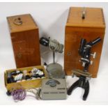 Cooke, Troughton & Simms compound microscope and various lenses, together with a Japanese