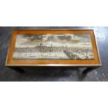 1970's coffee table with view of London, 'La Ville de Londres' showing the prospect of London