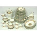 Wedgwood Columbia pattern table and coffee ware, decorated with sphinx and floral garlands including