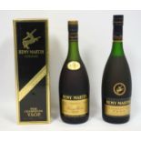 Two bottles of Remy Martin cognac, Fine champagne V.S.O.P, 70cl, 40% vol., old labelling, one boxed