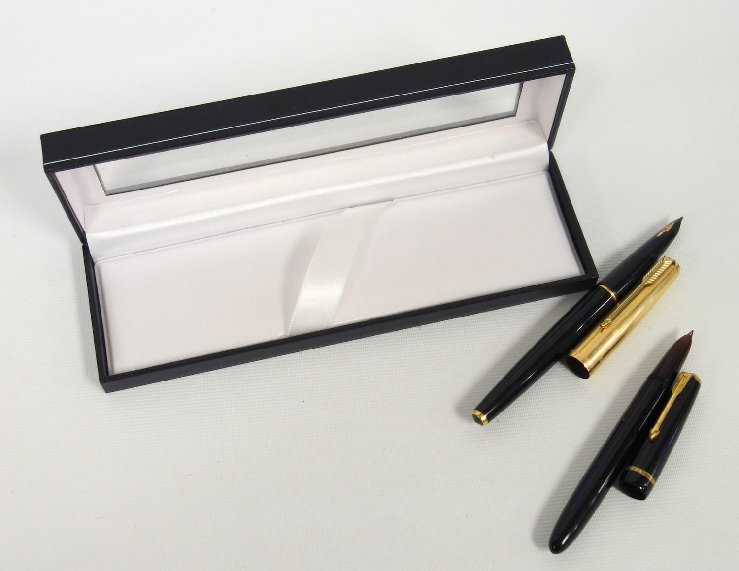 Parker 61 pen with gold plated top, and another fountain pen unmarked, with Parker box - Image 2 of 3