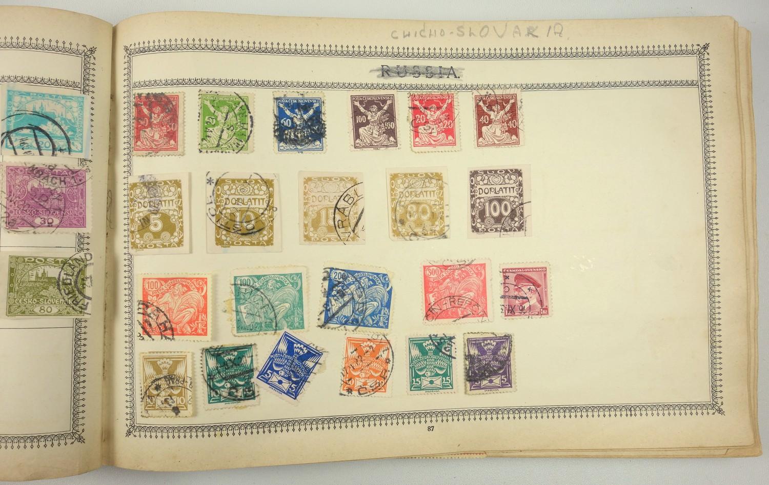 A large collection of stamps, contained in five albums and some loose examples, including a broad - Image 18 of 60