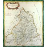 Robert Morden, 18th century map of Northumberland, sold by Abel Swale, Awnsham Churchill, hand