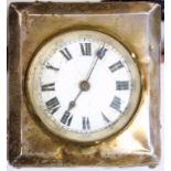 Updated description-Travelling clock with silver mount by The British United Clock Co. Ltd., Grey &