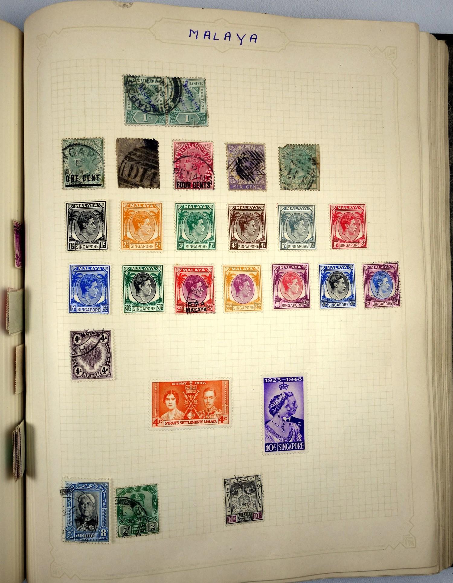 A large collection of stamps, contained in five albums and some loose examples, including a broad - Image 55 of 60