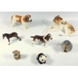 1930?s Doulton models of a Spaniel, numbered 2517, Panda and Beswick animals, Russian