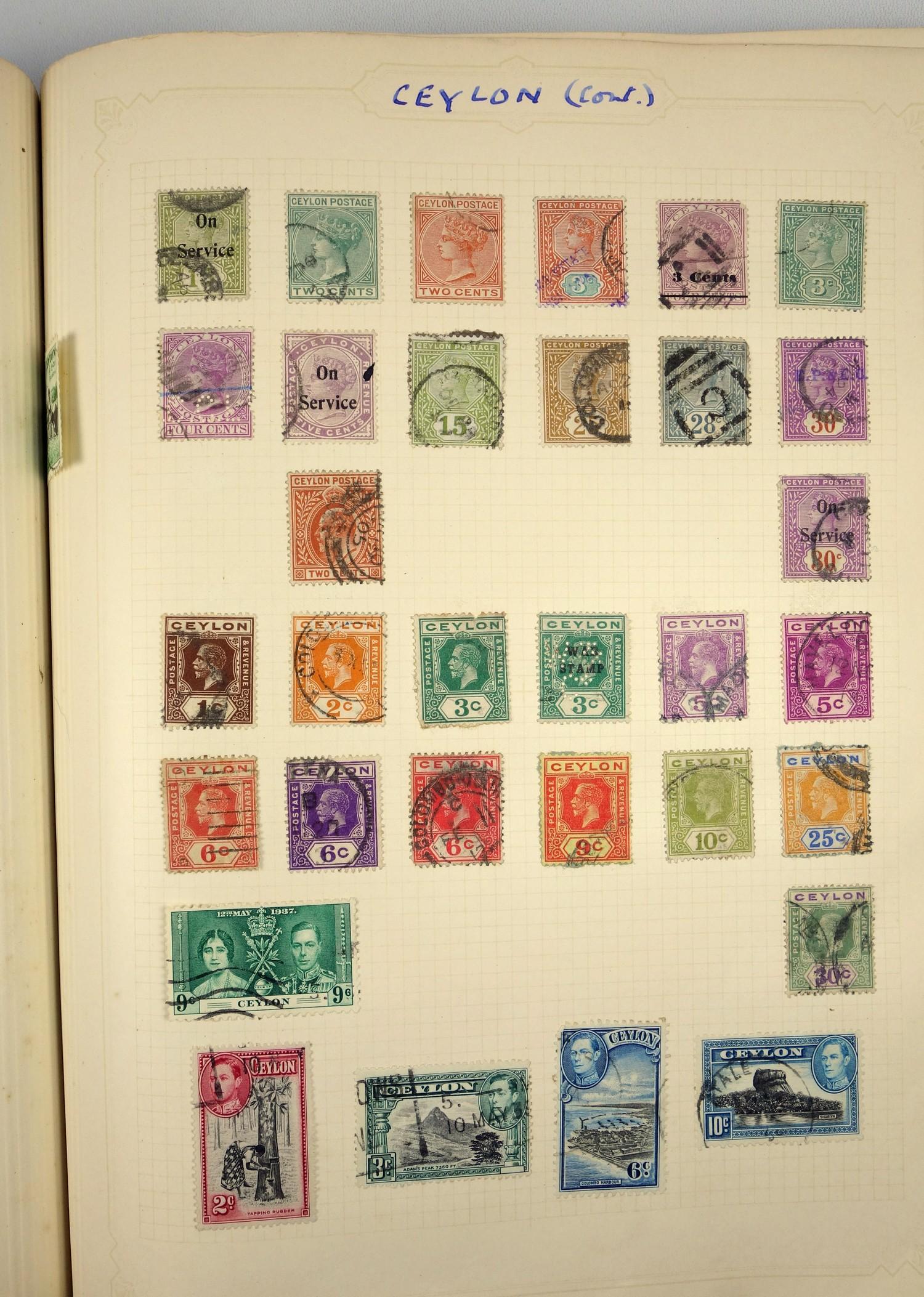 A large collection of stamps, contained in five albums and some loose examples, including a broad - Image 49 of 60