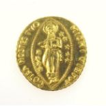 Order of St John, Maltese Gold coin (contemporary), 22 ct, Dia. 2.1cm approx., weight 6.8 grams