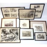 A group of prints of engravings, relating to Guildford in Surrey, St Catherine's Hill, drawn by