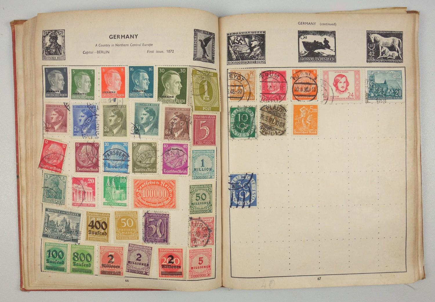 A large collection of stamps, contained in five albums and some loose examples, including a broad - Image 24 of 60