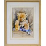 Teddy Bears, watercolour, signed lower right, framed 31.5 x 22 cm