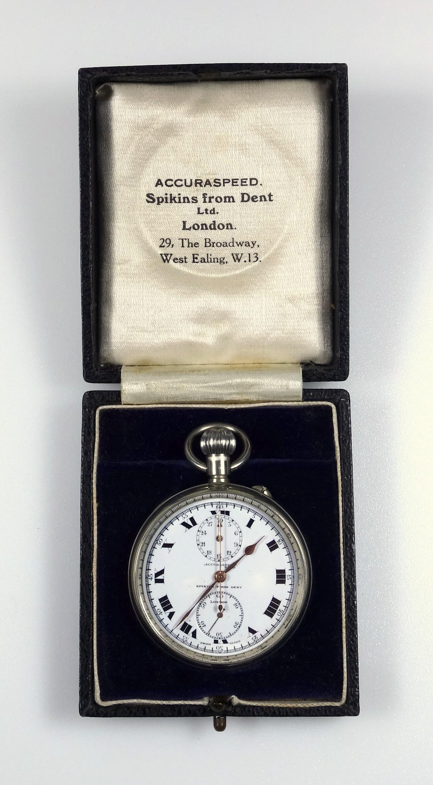 Spikins from Dent, Ltd, gentleman's pocket watch with subsidiary dials for seconds and stop watch, - Bild 2 aus 4