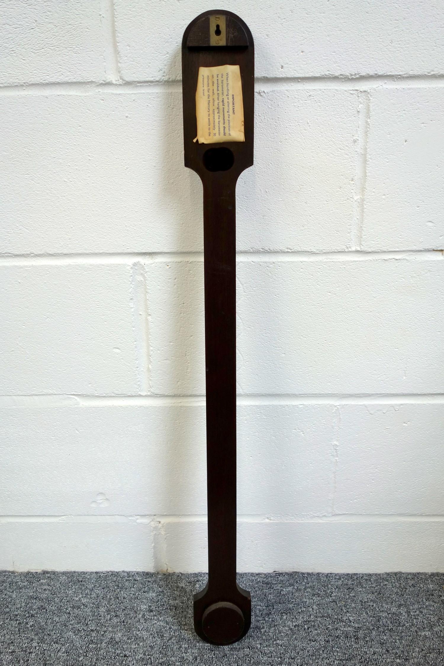 A stick barometer by Blatt of Brighton Mahogany stick barometer with visible mercury tube and - Image 4 of 4