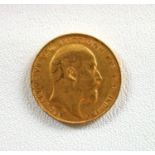 Edward VII gold Sovereign 1908