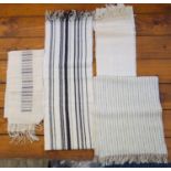Four hand woven woollen scarves, 1940's, all with natural dyes, 100-120 cm length. Provenance: