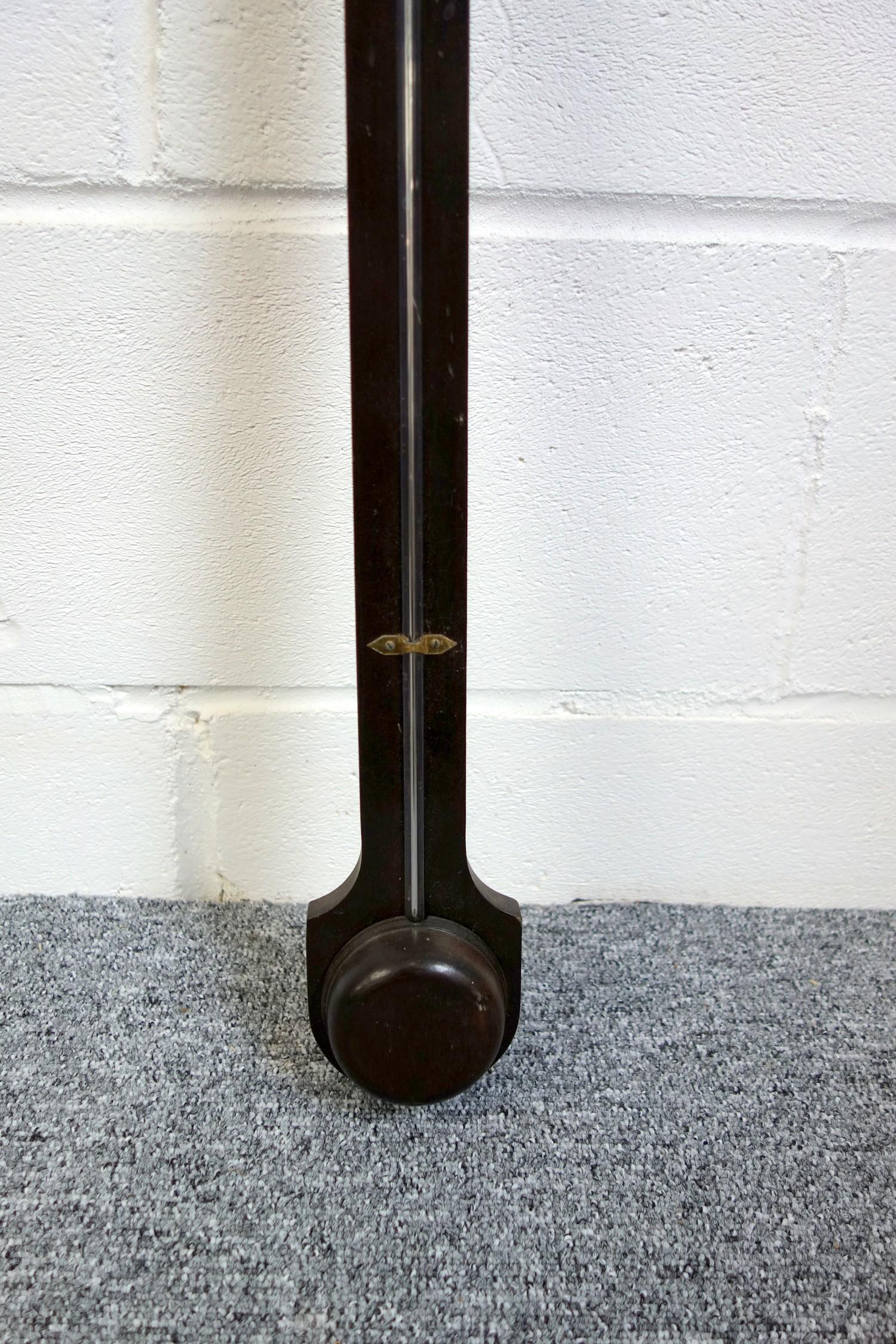 A stick barometer by Blatt of Brighton Mahogany stick barometer with visible mercury tube and - Image 3 of 4