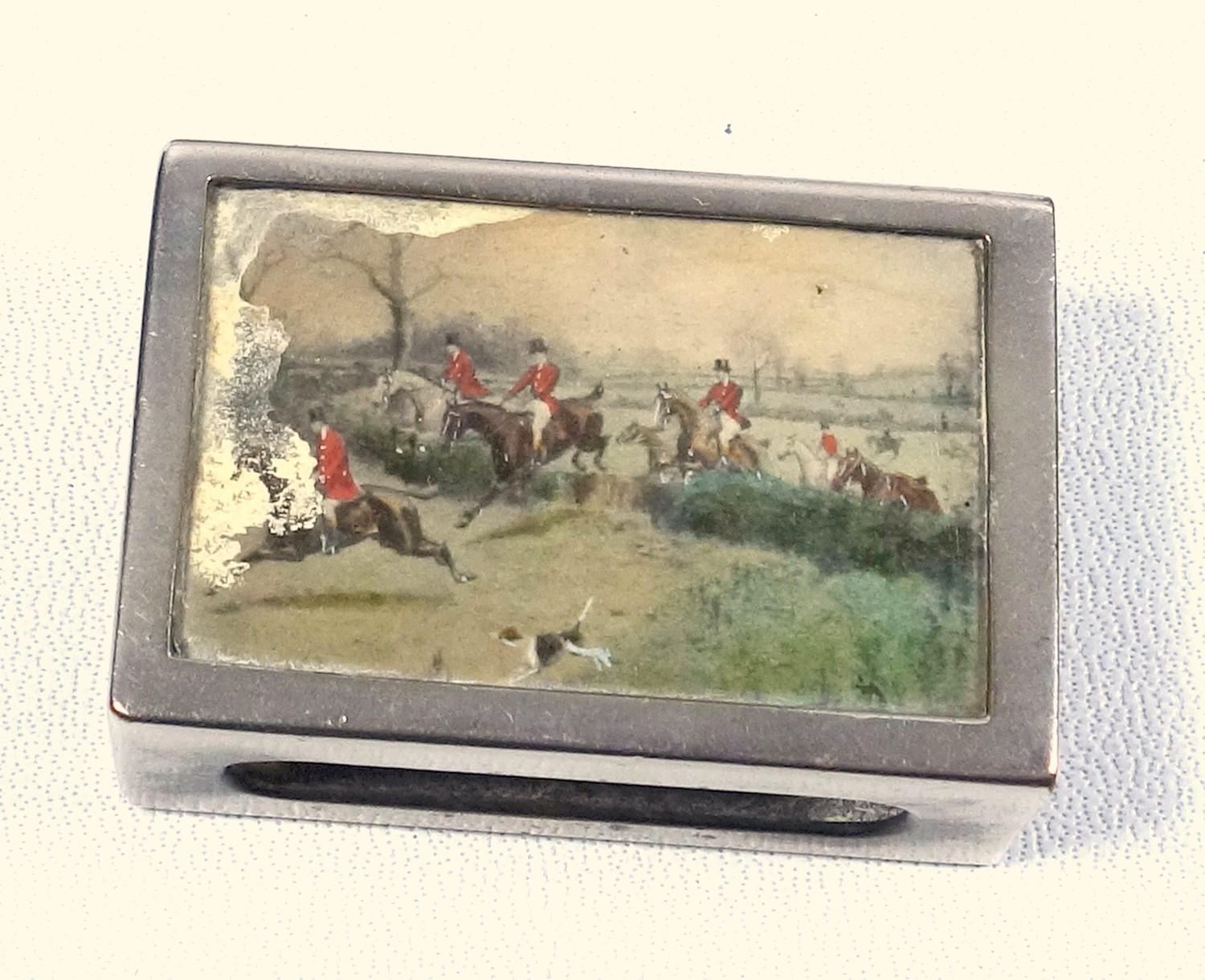 Sporting/smoking interest: an unusual matchbox cover finely engraved with cycling scenes, white - Image 2 of 8