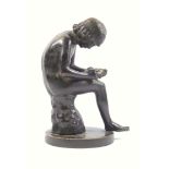 After the antique, a 'Spinario' bronze figure of a boy extracting a thorn from his foot, unmarked,