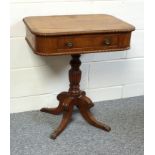 William IV mahogany table with a rectangular top with rosewood crossbanding , gadrooned rim,