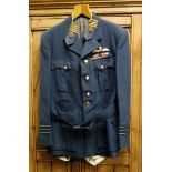 RAF Wing Commander?s uniform by Gieves Ltd with ribbons, 1 with oak leaf (mentioned in