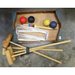 Jacques ash croquet set with four mallets, four balls, peg and 12 hoops (21)