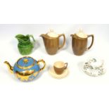 Crown Staffordshire bone china Wild Rose pattern part tea set comprising 5 cups, 7 saucers, 6