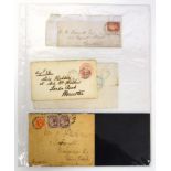 12 Victoria stamped envelopes including one with a two penny blue, dated 1854 (12)
