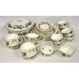 Royal Worcester bone china Wild Hop part dinner and tea service comprising 8 consommé cups and 8