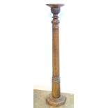 Late Victorian armchair, carved beech torchere with a fluted column, H 135.5cm and a carved teak low